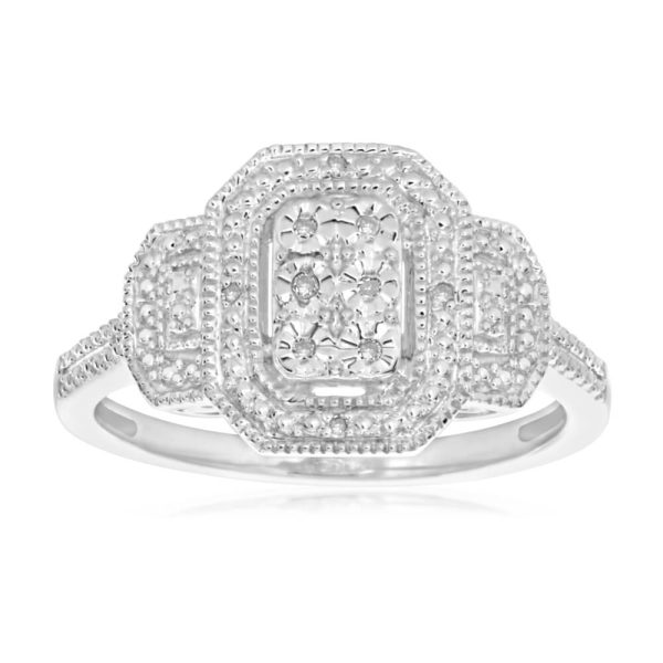 Sterling Silver Prestigious Diamond Ring For Sale