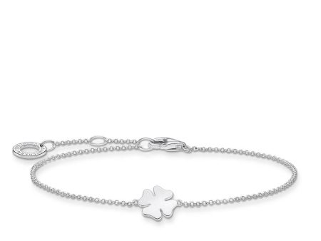 Sterling Silver Thomas Sabo Charm Club Clover Bracelet 16-19cm For Cheap