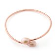 Sterling Silver Rose Gold Plated 8-10mm Freshwater Pearl Bangle Online Sale