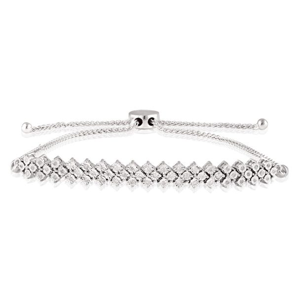 15 Points Diamond Bracelet with 52 Brilliant Cut Diamonds in Sterling Silver Discount