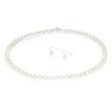 Sterling Silver White Freshwater Pearl Chain & Earring Boxed Set Online Sale