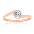 9ct Rose Gold Ring With 0.05 Carats Of Diamonds Discount