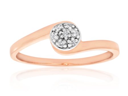 9ct Rose Gold Ring With 0.05 Carats Of Diamonds Discount