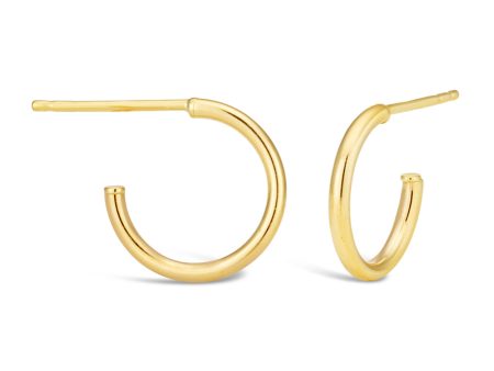 9ct Yellow Gold Twisted Half Hoop Stud 10MM Earrings Online now