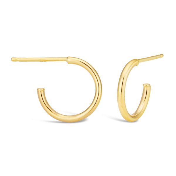 9ct Yellow Gold Twisted Half Hoop Stud 10MM Earrings Online now