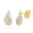 9ct Charming White Gold Diamond Stud Earrings Hot on Sale