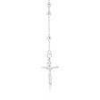 Sterling Silver Rosary Bead 63cm Chain With Cross For Cheap