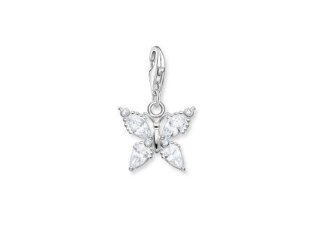 Thomas Sabo Sterling Silver Cubic Zirconia Butterfly Pendant For Sale