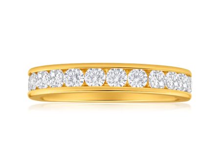 18ct Yellow Gold Ring With 1 Carat Of Channel Set Diamonds Discount