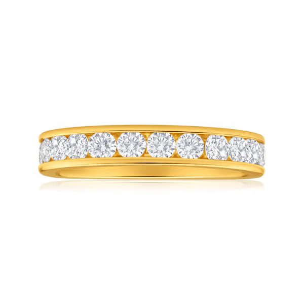 18ct Yellow Gold Ring With 1 Carat Of Channel Set Diamonds Discount