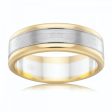 9ct Two Tone Gold 8mm Ring. All Sizes For Discount