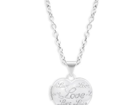 Sterling Silver Love Engraved Heart Locket Cheap