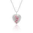 Sterling Silver Pink Butterfly Heart Locket Online now