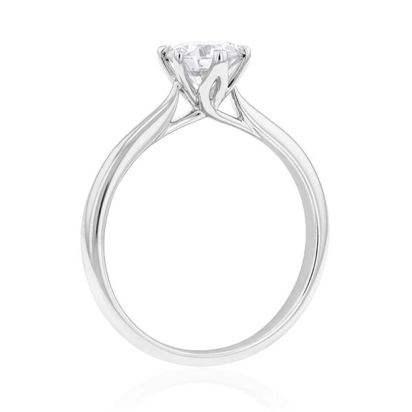 18ct White Gold Solitaire Ring with 1.00 Carat GI SI Certified Diamond For Cheap