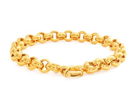 9ct Charming Yellow Gold Silver Filled Belcher Bracelet For Cheap