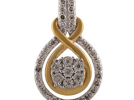 9ct White and Yellow Gold Diamond Penadant Discount