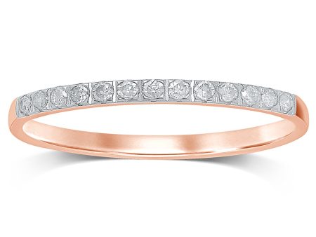 9ct Rose Gold Eternity Ring with 13 Diamonds Online now