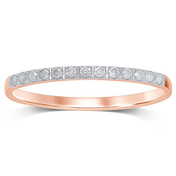 9ct Rose Gold Eternity Ring with 13 Diamonds Online now