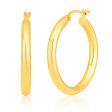 9ct Yellow Gold 20mm Plain Hoop Earring For Discount