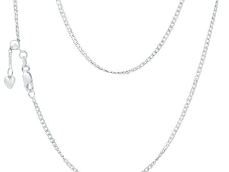 9ct Elegant White Gold Silver Filled Curb Chain on Sale