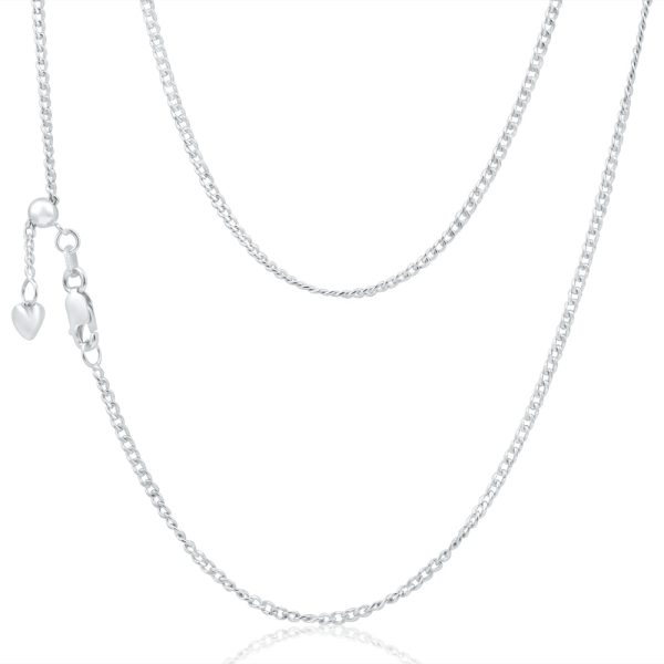 9ct Elegant White Gold Silver Filled Curb Chain on Sale