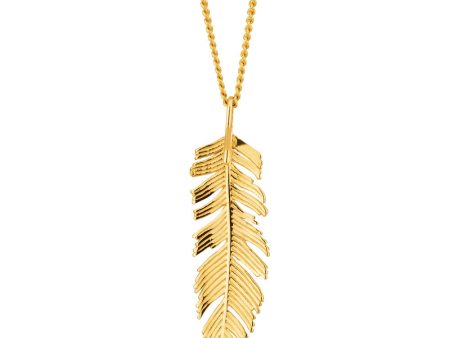 9ct Gold Feather Pendant 9y on Sale