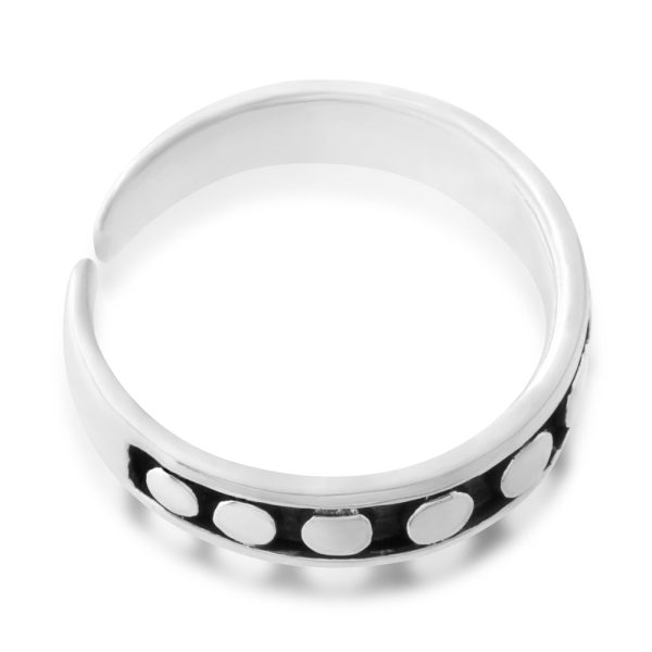 Sterling Silver Toe Ring Dots Oxidised Online now