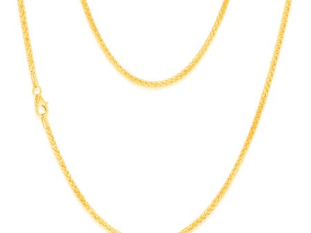 9ct Yellow Gold wheat diamond cut 50cm 50gauge chain For Discount