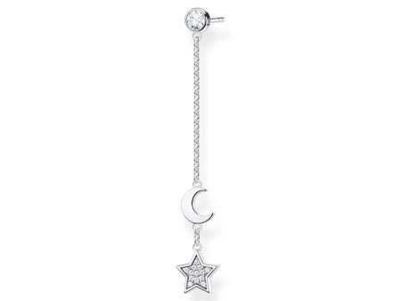 Sterling Silver Thomas Sabo Charm Club Star Moon Drop Earring * 1 Earring Only* For Discount