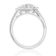 18 White Gold 1.30 Carat Diamond Halo Ring Cheap