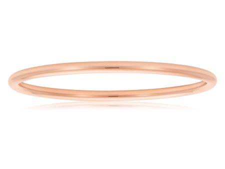 9ct Rose Gold SilverFilled  3mm x 65mm Plain Golf Bangle Hot on Sale