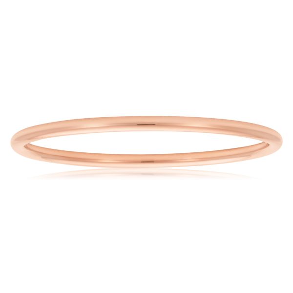 9ct Rose Gold SilverFilled  3mm x 65mm Plain Golf Bangle Hot on Sale