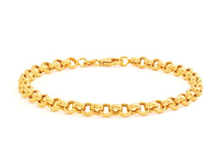 9ct Superb Yellow Gold Silver Filled Belcher Bracelet on Sale