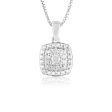 9 Diamonds Pendant in Sterling Silver on 46cm Chain Online Sale