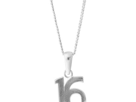 Sterling Silver Number 16 Pendant Sale