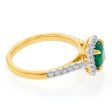 18ct Yellow Gold Natural Emerald and Diamond Ring Online Sale