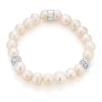 White 8-8.5mm Freshwater Pearl, Crystal and Charm Bracelet Supply