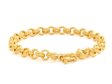 9ct Elegant Yellow Gold Silver Filled Belcher Bracelet For Cheap