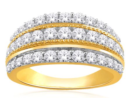 10ct Yellow Gold 1 Carat Diamond Dress Ring on Sale