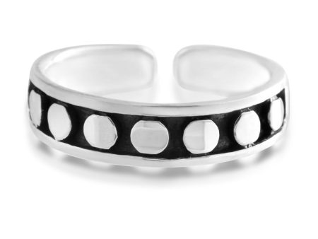 Sterling Silver Toe Ring Dots Oxidised Online now