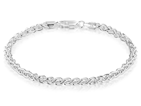 Sterling Silver Spiga 19cm Plaited Bracelet For Discount