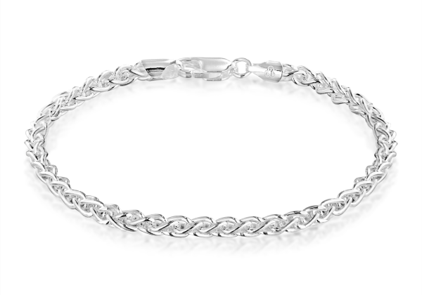 Sterling Silver Spiga 19cm Plaited Bracelet For Discount