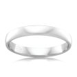 9ct White Gold 3mm Classic Barrel Ring. Size K For Discount