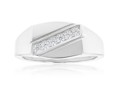 Sterling Silver Zirconia Mens Ring Online Sale