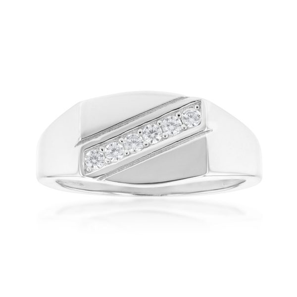 Sterling Silver Zirconia Mens Ring Online Sale