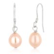 Pink 6x8mm Freshwater Pearl Drop Earrings For Discount