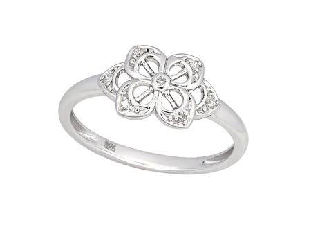 9ct White  Gold Diamond Ring with 7 Brilliant Diamonds Online