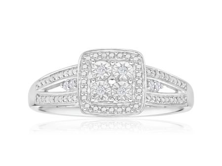 Sterling Silver Striking Diamond Ring Cheap