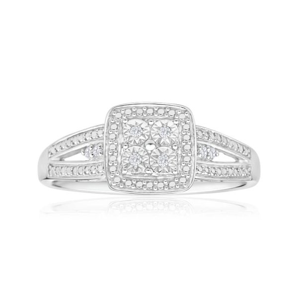 Sterling Silver Striking Diamond Ring Cheap