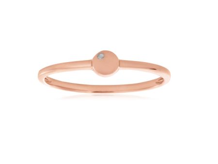 9ct Rose Gold Ring with 1 Diamond Sale